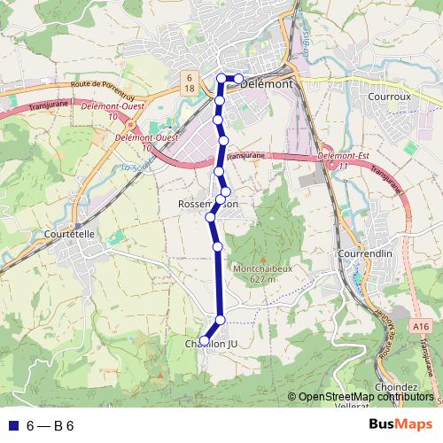 6 bus Line Map