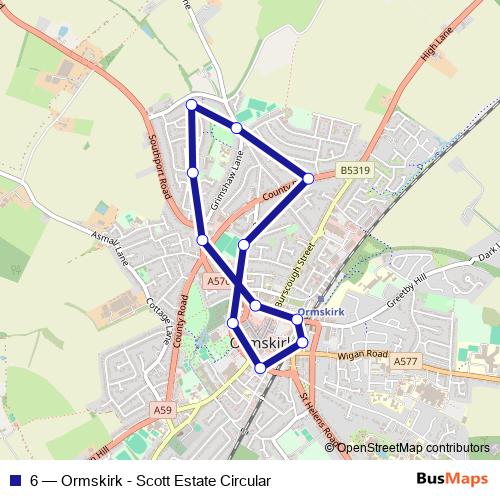 6 bus Line Map