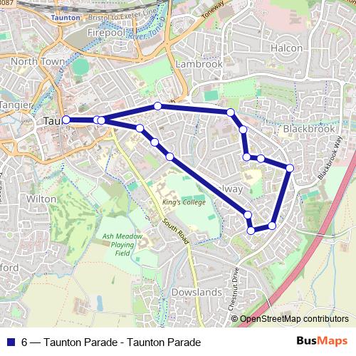 6 bus Line Map