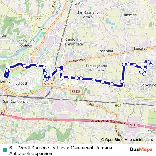 6 bus Line Map