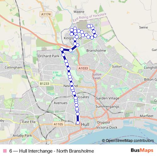 6 bus Line Map