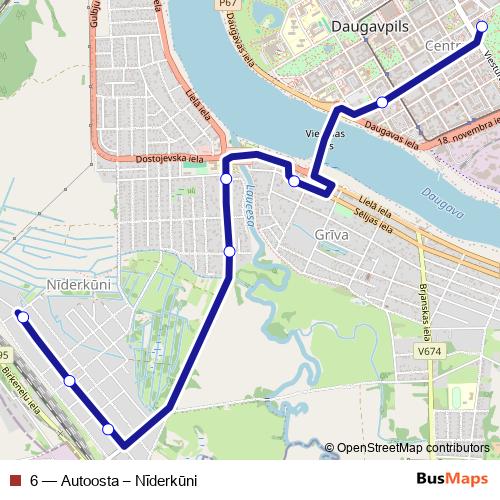6 bus Line Map