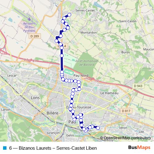 6 bus Line Map