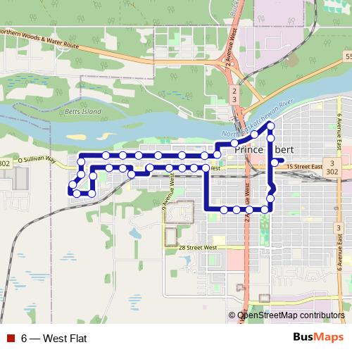 6 bus Line Map