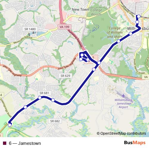 6 bus Line Map