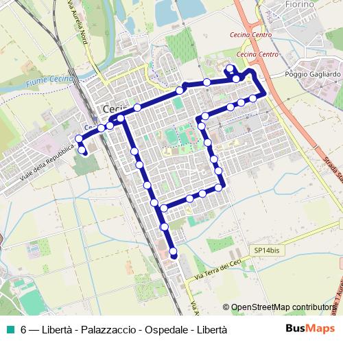 6 bus Line Map
