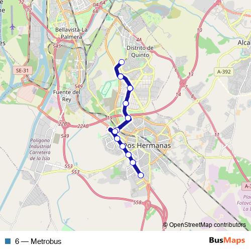 6 bus Line Map