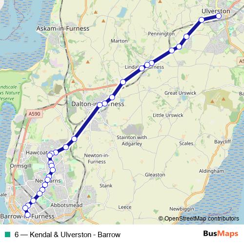 6 bus Line Map