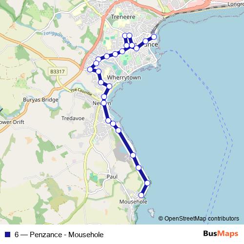 6 bus Line Map