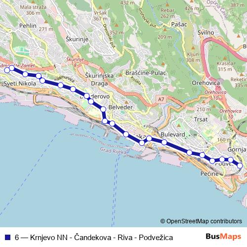 6 bus Line Map