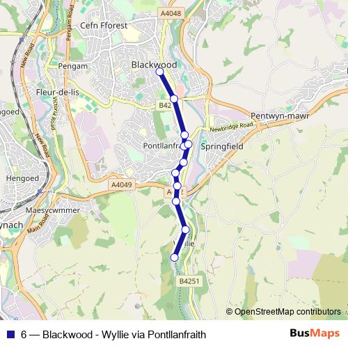 6 bus Line Map