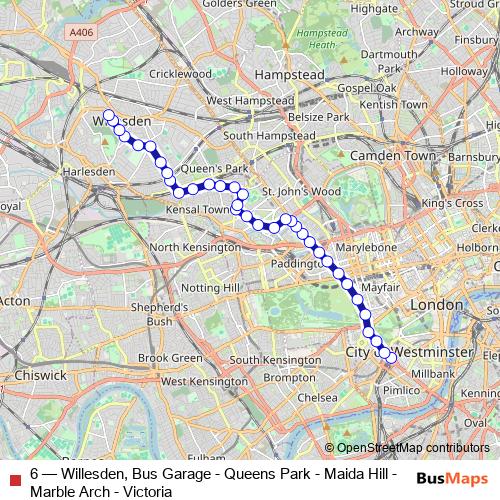 6 bus Line Map