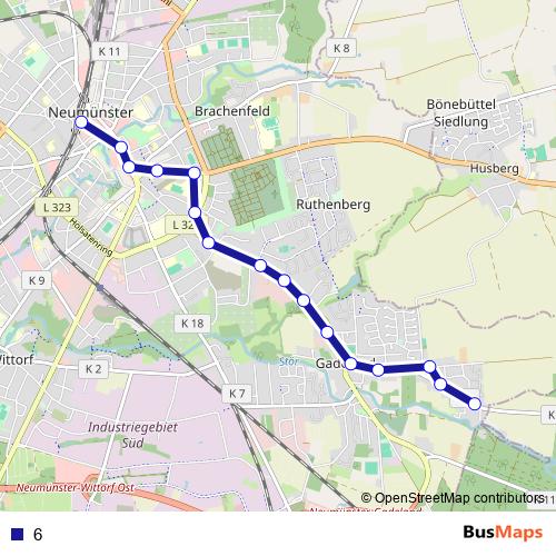 6 bus Line Map