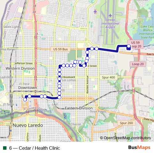 6 bus Line Map