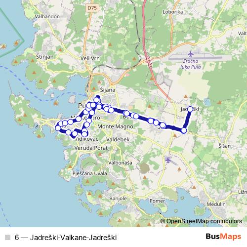 6 bus Line Map
