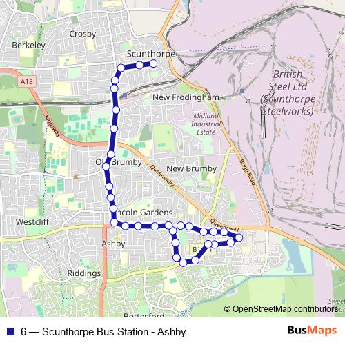 6 bus Line Map