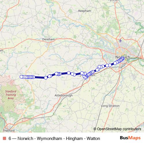6 bus Line Map