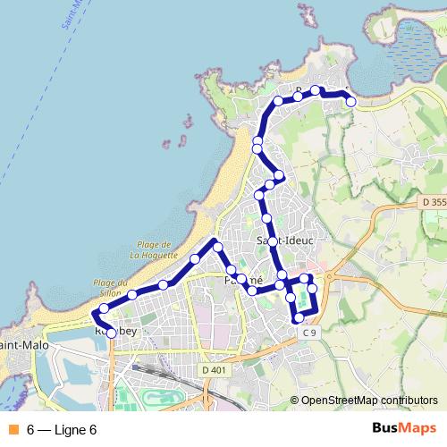 6 bus Line Map