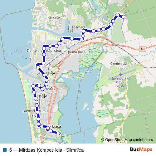 6 bus Line Map