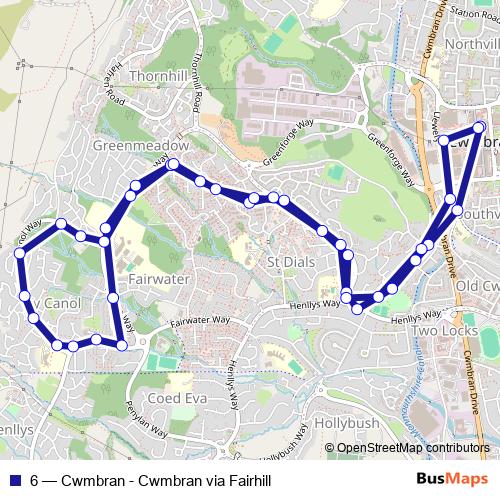 6 bus Line Map