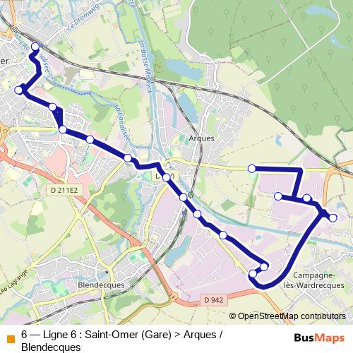 6 bus Line Map