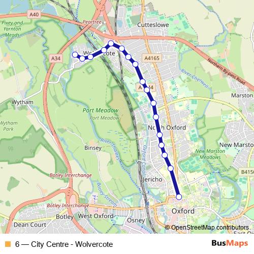 6 bus Line Map