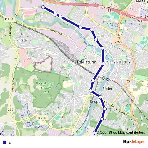 6 bus Line Map