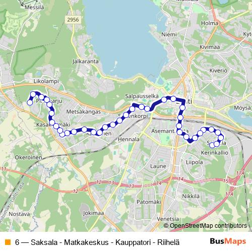 6 bus Line Map