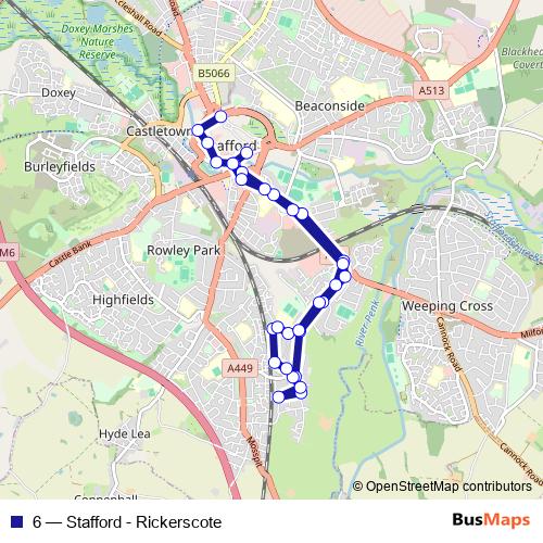 6 bus Line Map