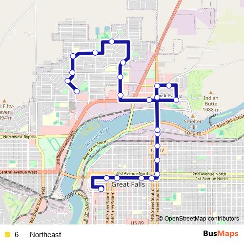 6 bus Line Map