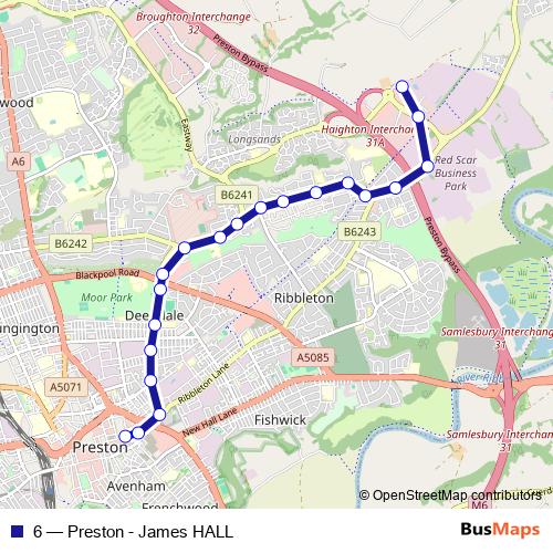 6 bus Line Map