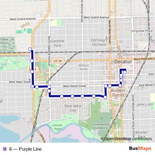 6 bus Line Map