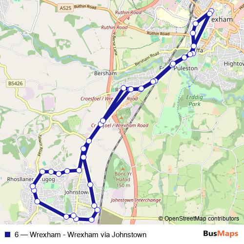 6 bus Line Map