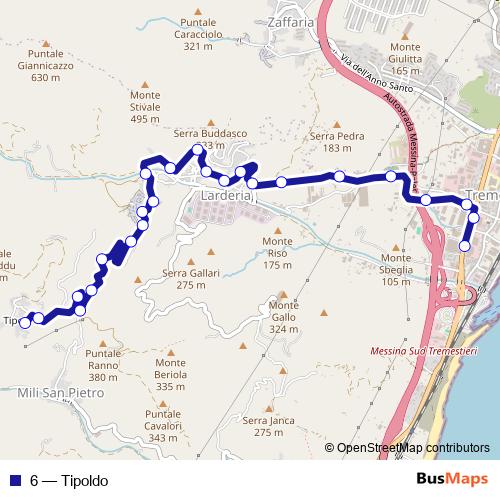 6 bus Line Map