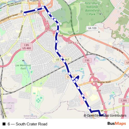 6 bus Line Map