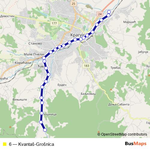 6 bus Line Map