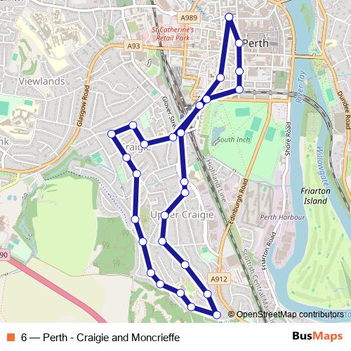 6 bus Line Map