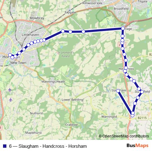 6 bus Line Map
