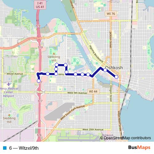 6 bus Line Map