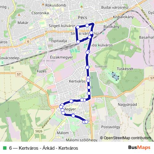 6 bus Line Map