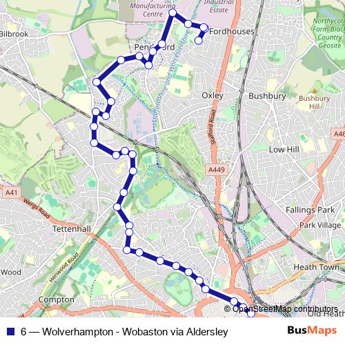 6 bus Line Map