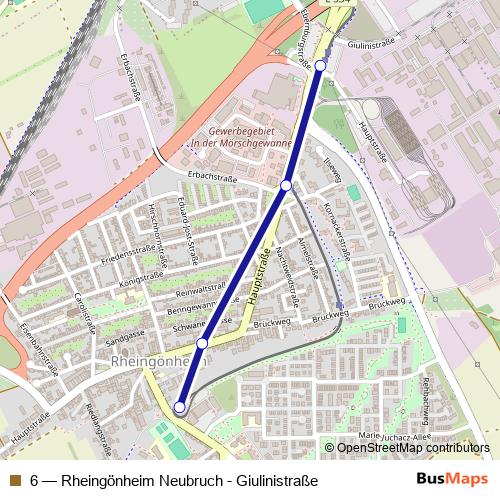 6 bus Line Map