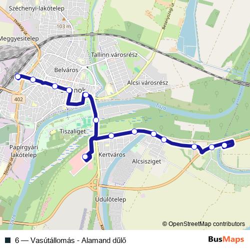 6 bus Line Map