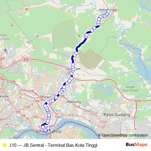 J10 bus Line Map