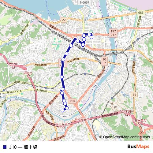 J10 bus Line Map