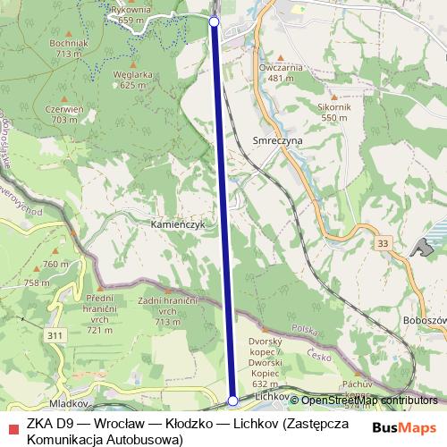 ZKA D9 bus Line Map