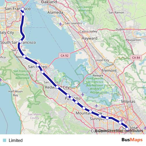 Limited rail Line Map
