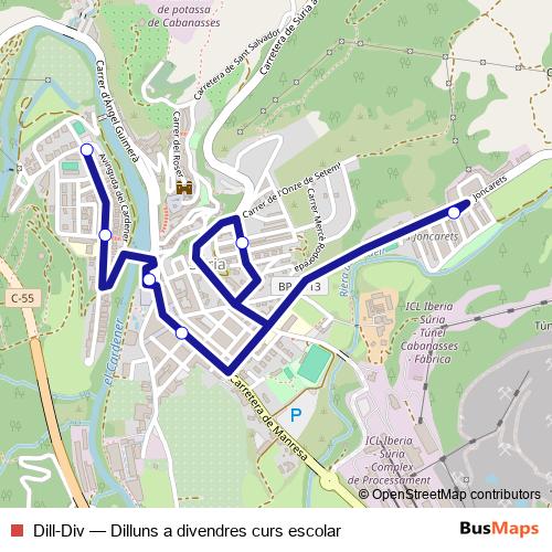 Dill-Div bus Line Map