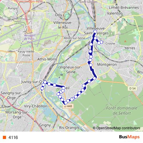 4116 bus Line Map