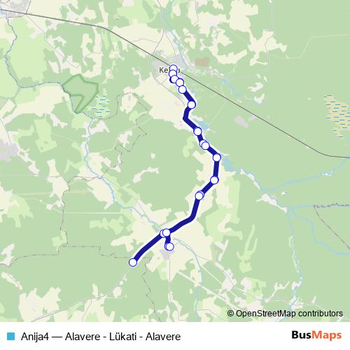 Anija4 bus Line Map
